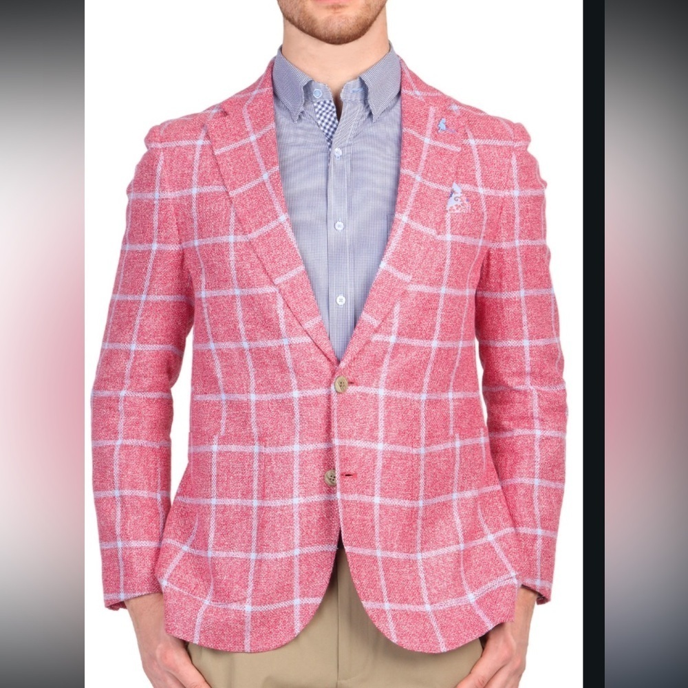 Tailorbyrd Textured Yarn Dye Windowpane Sport Coat